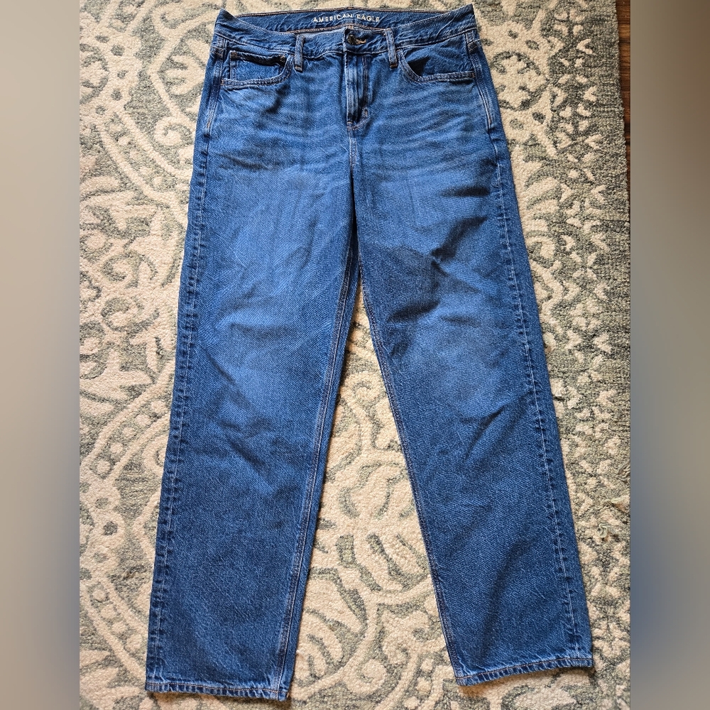 American Eagle Outfitters Blue Denim 90s Straight Jeans Sz 10 Regular